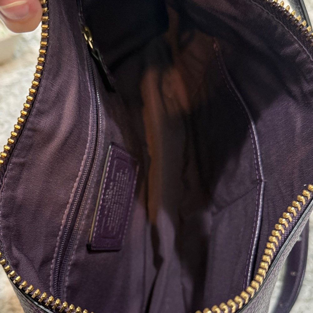 Coach Dark Purple Leather Hobo Bag - Picture 4 of 9